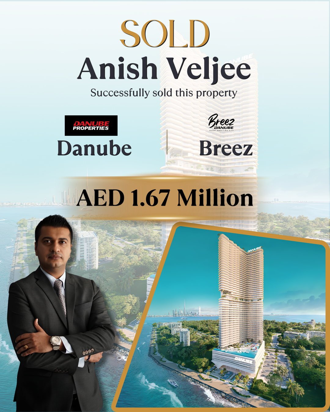 Anish Veljee sold Breez by Danube, Dubai Maritime City – AED 1.67 million